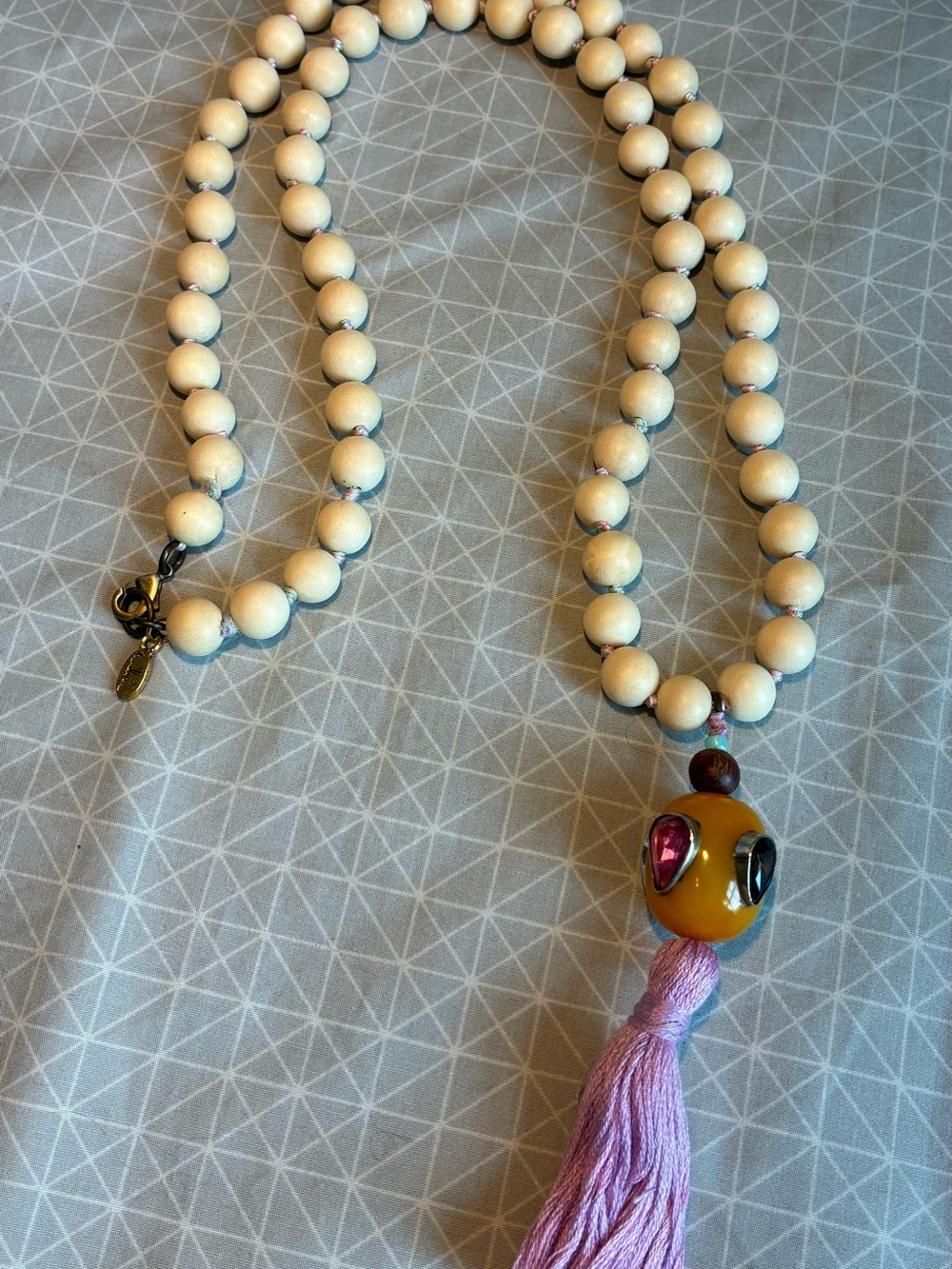 Melvin Statement Jeweled Bead Necklace w/ Tassel